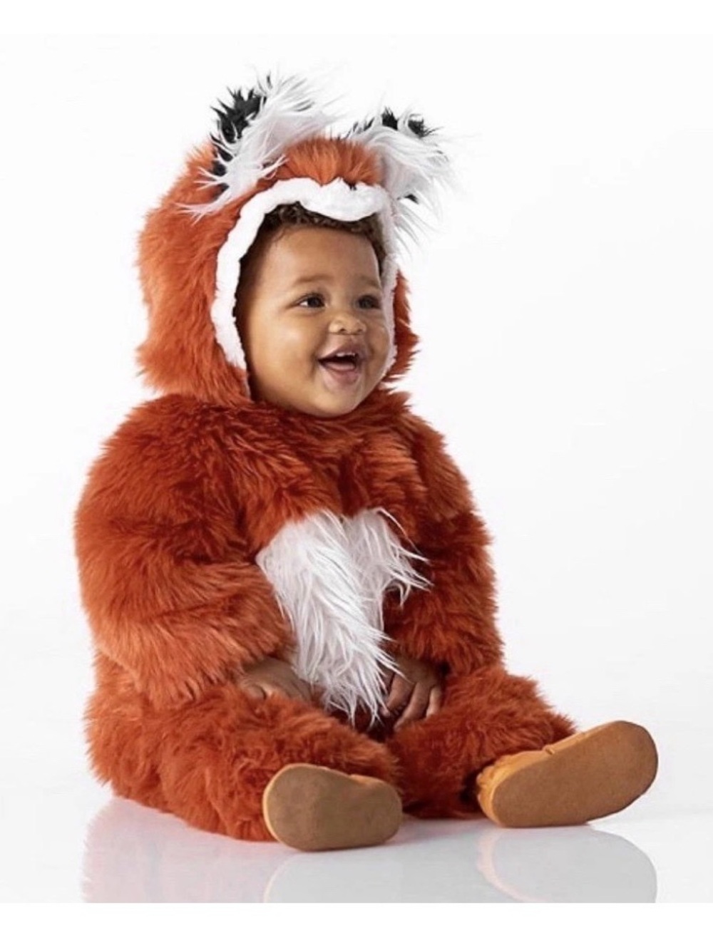 Pottery Barn Kids Plush Fox Onesie in Orange and White